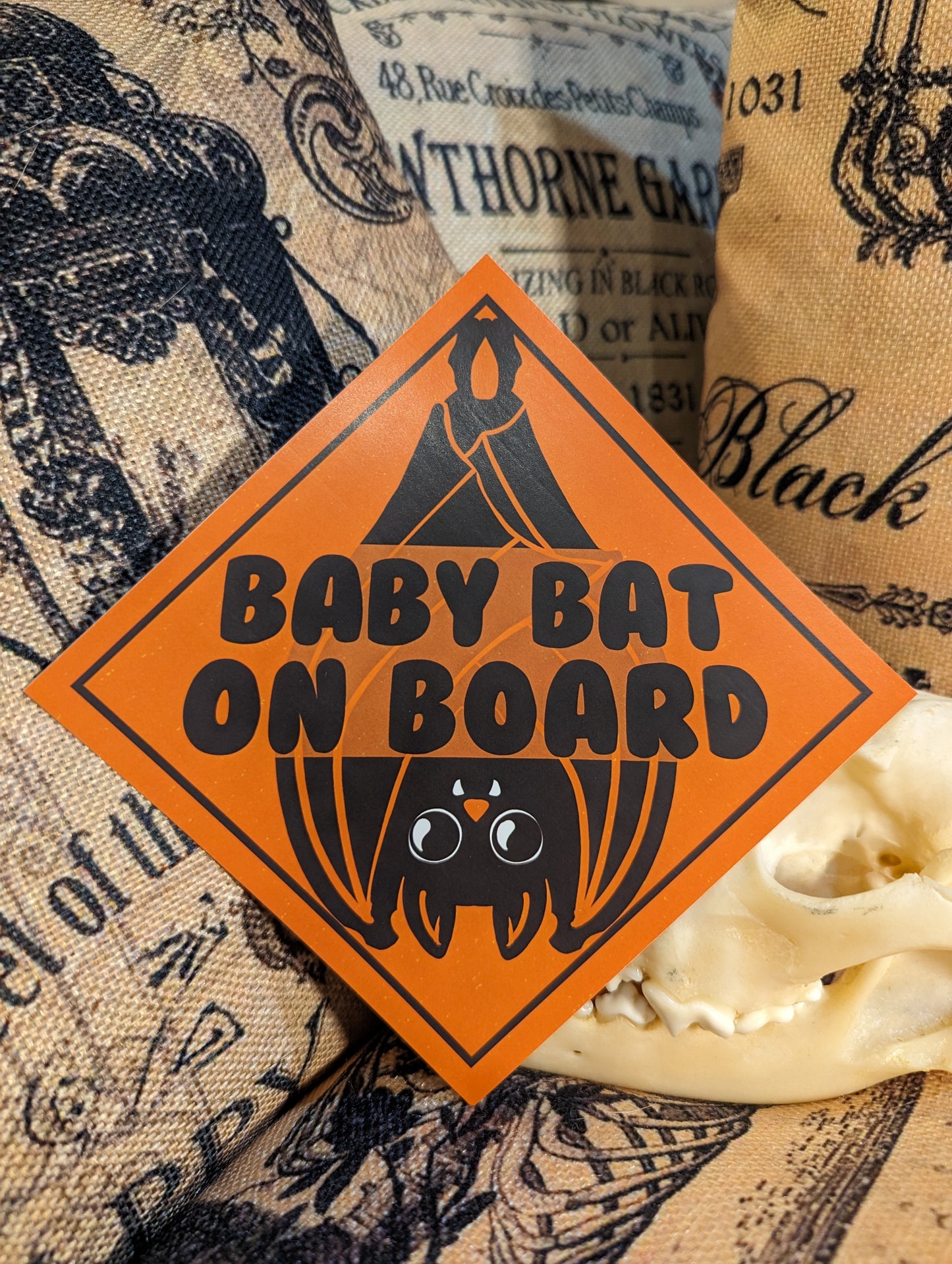 BABY BAT ON BOARD - BUMPER STICKER