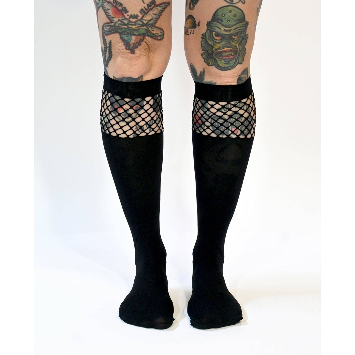 SOURPUSS FISHNET KNEE HIGH SOCKS
