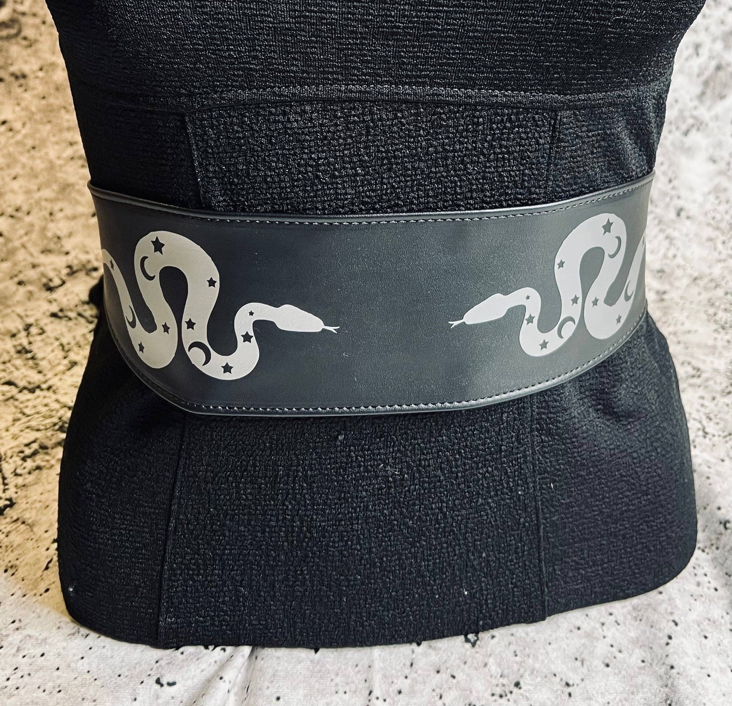 Vegan Leather Belt - Wide - Double Snakes