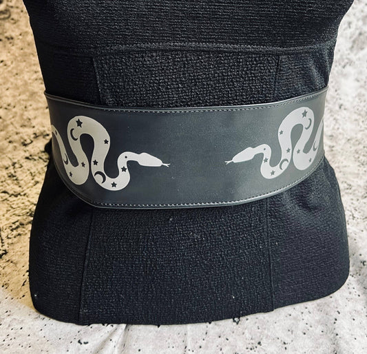 Vegan Leather Belt - Wide - Double Snakes