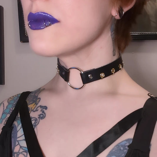 GOLD EYELETS AND RINGS - COLLAR