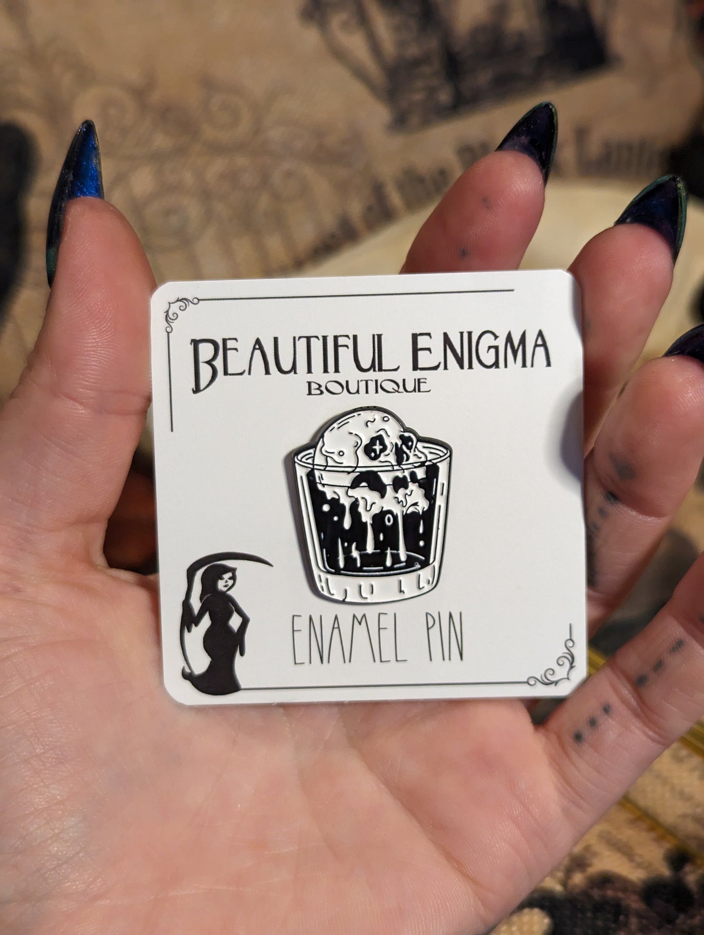 GRIM AND TONIC - ENAMEL PIN