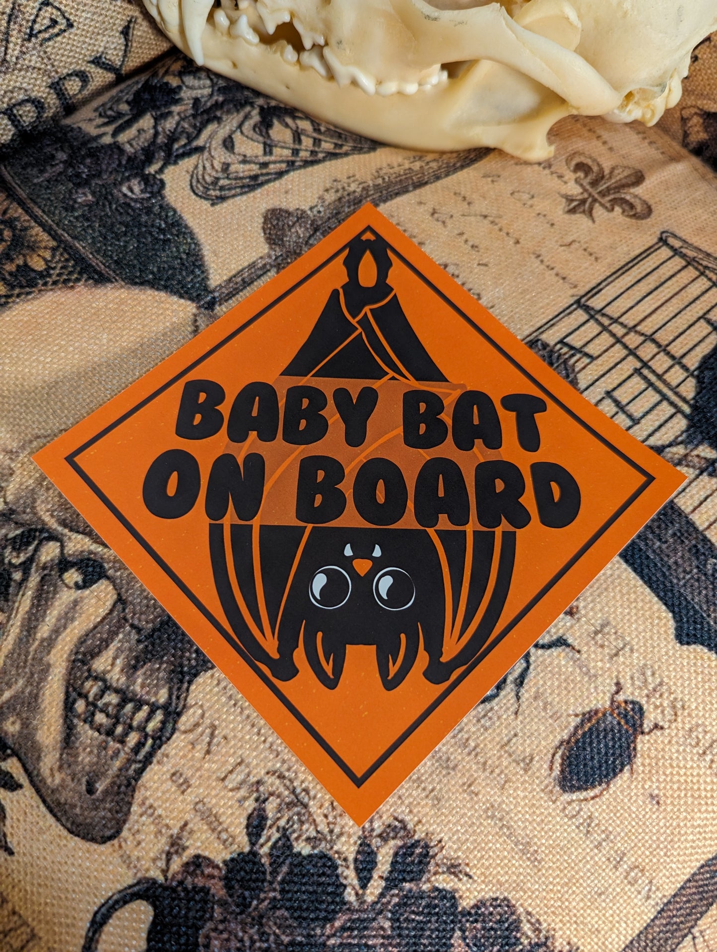 BABY BAT ON BOARD - BUMPER STICKER