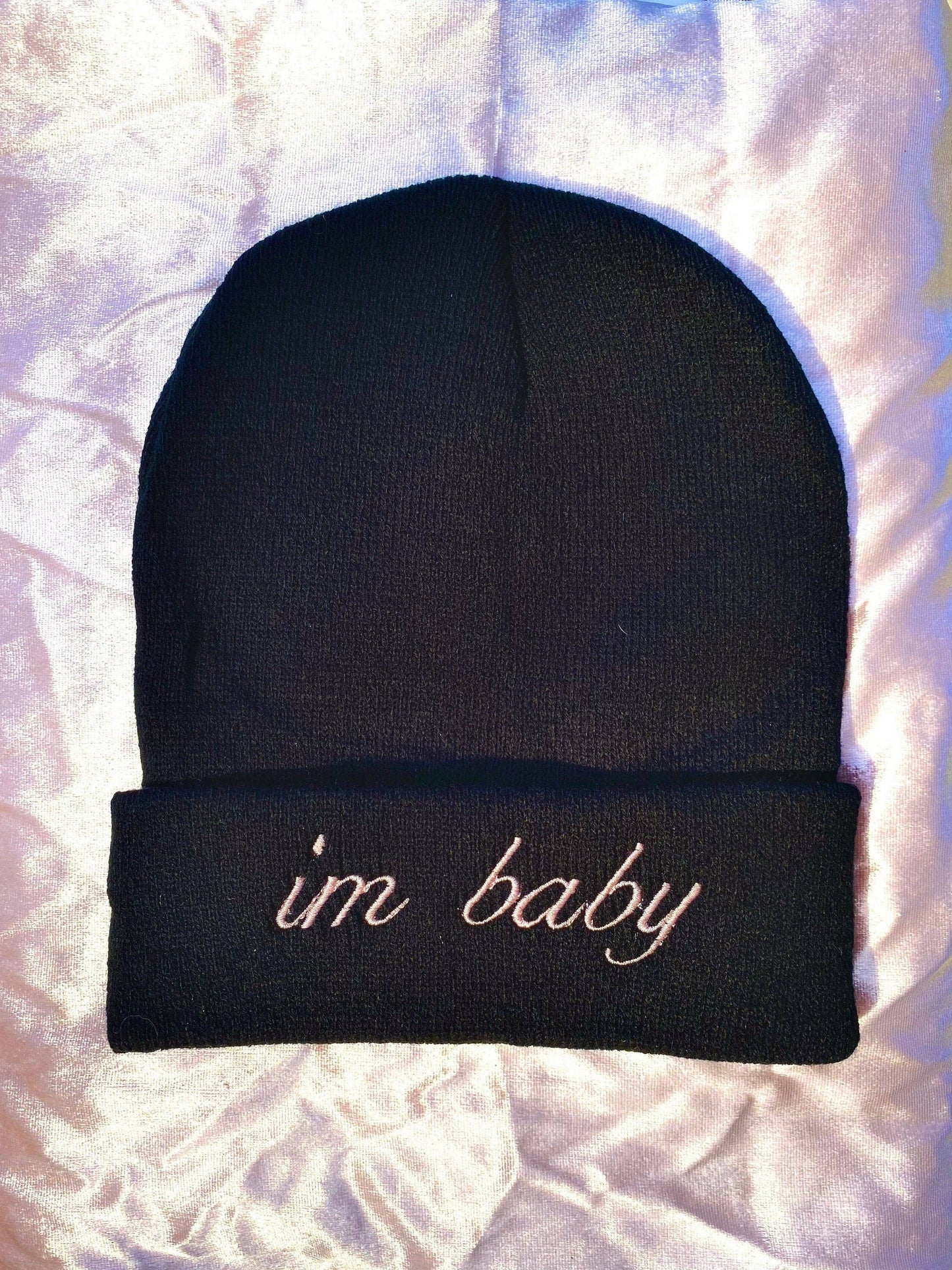 Im baby Embroidered Beanie Hat, One Size Fits All