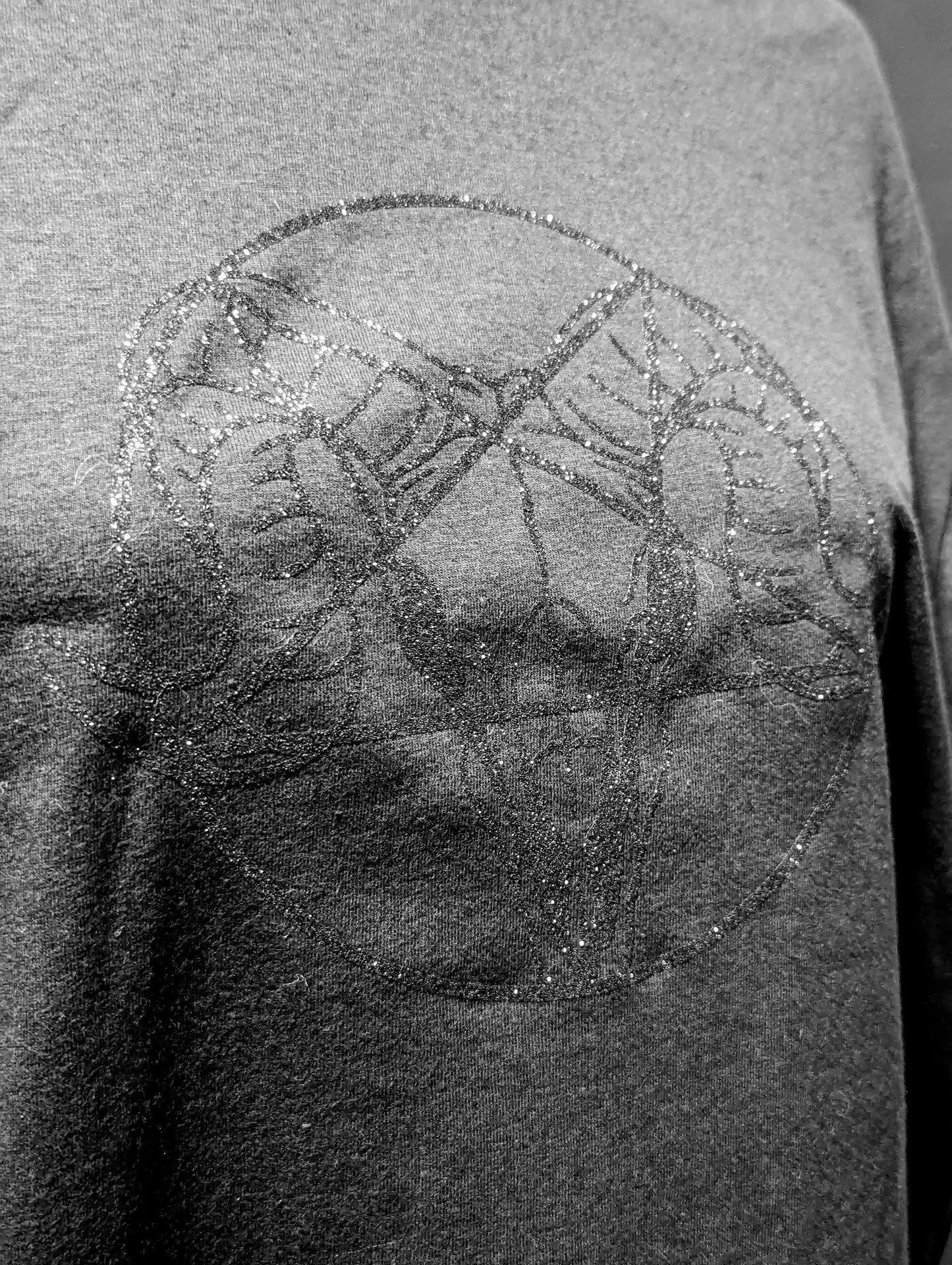 Black glitter on black - Goat Pentagram T-Shirt