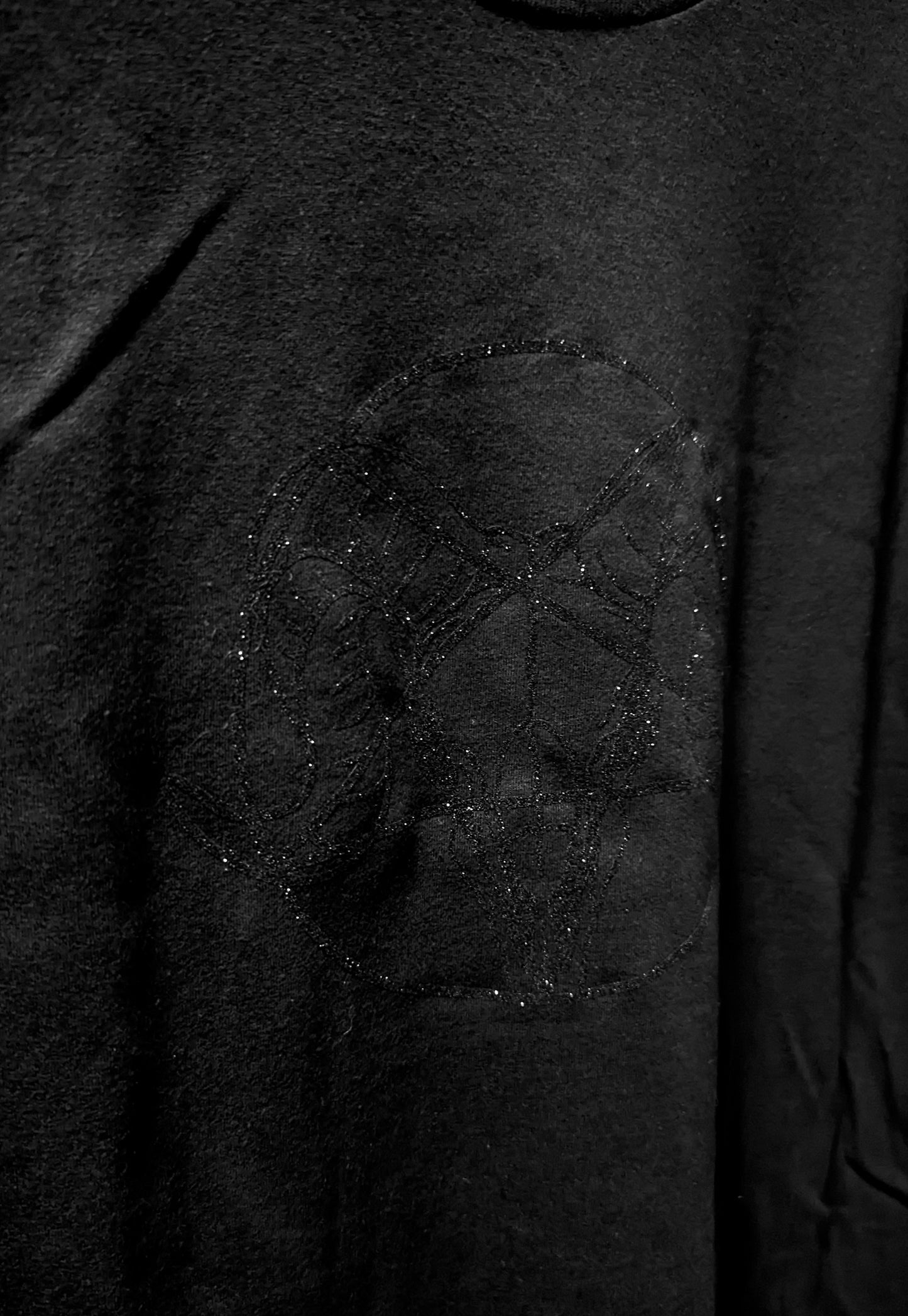 Black glitter on black - Goat Pentagram T-Shirt